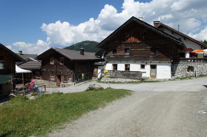 Sattelbergalm - weitere Abfahrt links hinunter