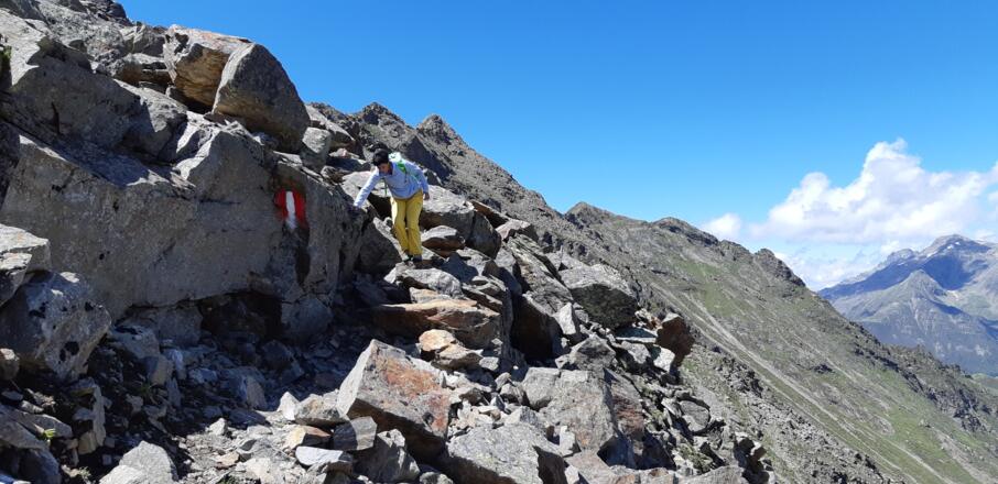 ... das Blockgewirr hinunter zum ...