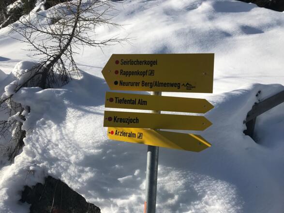 Abzweigung zum Kreuzjoch (Roßkopf)