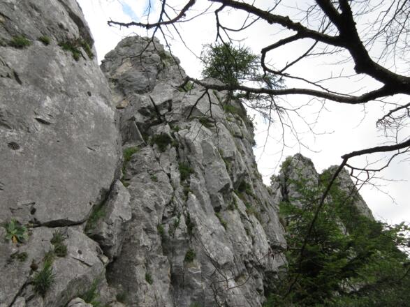 Blick vom Einstieg: Die Türme und ganz hinten der kleine Barmstein