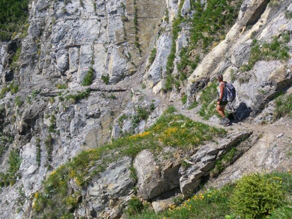 etwas ausgesetzte Querung zur Bärenalpe
