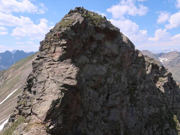 Noch eine plattige und ausgesetzte Steilstufe.