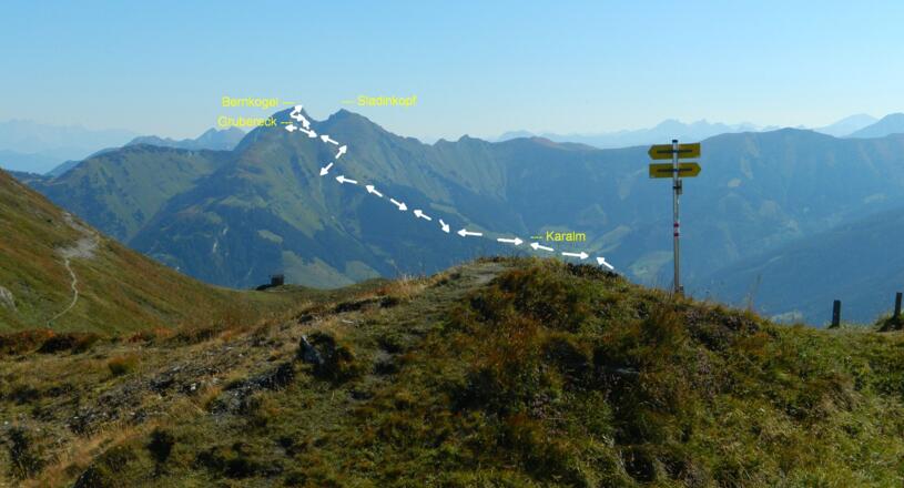 Grubereck und Bernkogel vom Hirschkopf gesehen