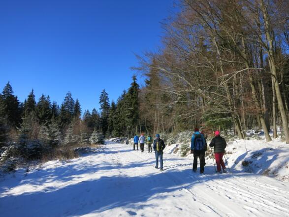 Wandern im Schnee nach Neujahr