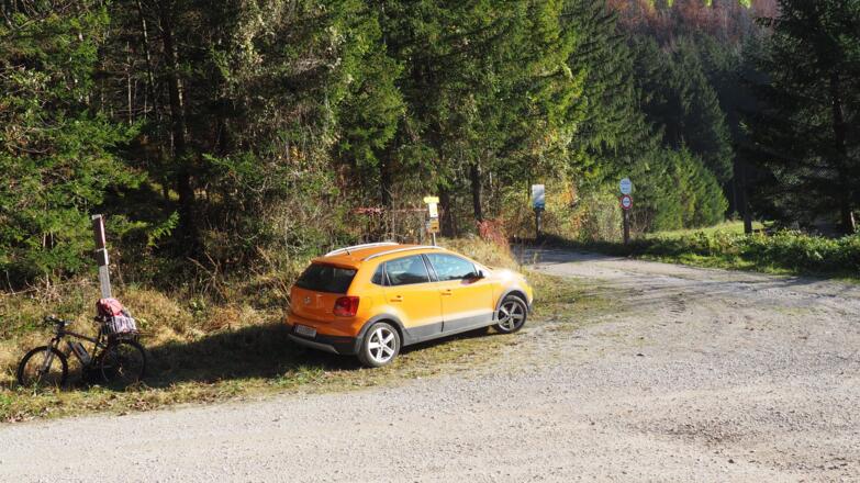 Beginn der Bikerstrecke 460m in Langwies