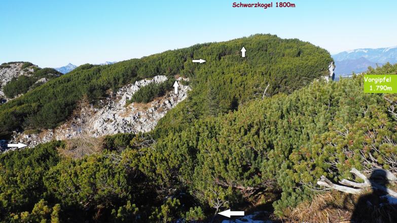 Vom Vorgipfel zum Schwarzkogel