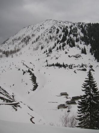 Schmalztrager über der Rinnbergalm vom Moosbergsattel