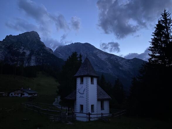 Watzmannblick von der Terrasse der Kühroint Hütte