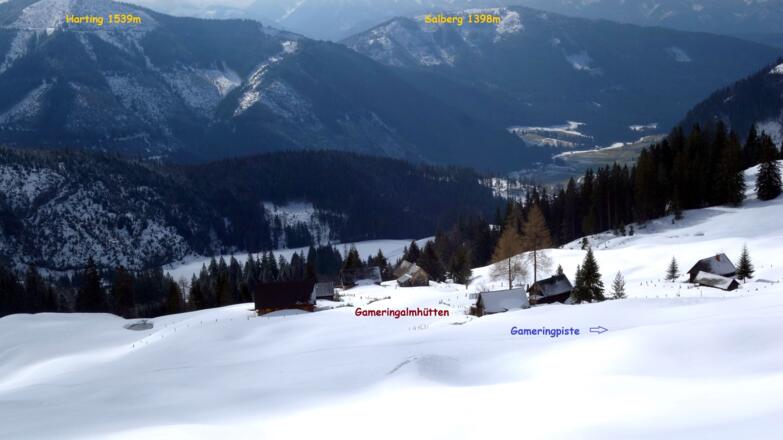 Tiefblick Gameringalmen von ca. 1500m