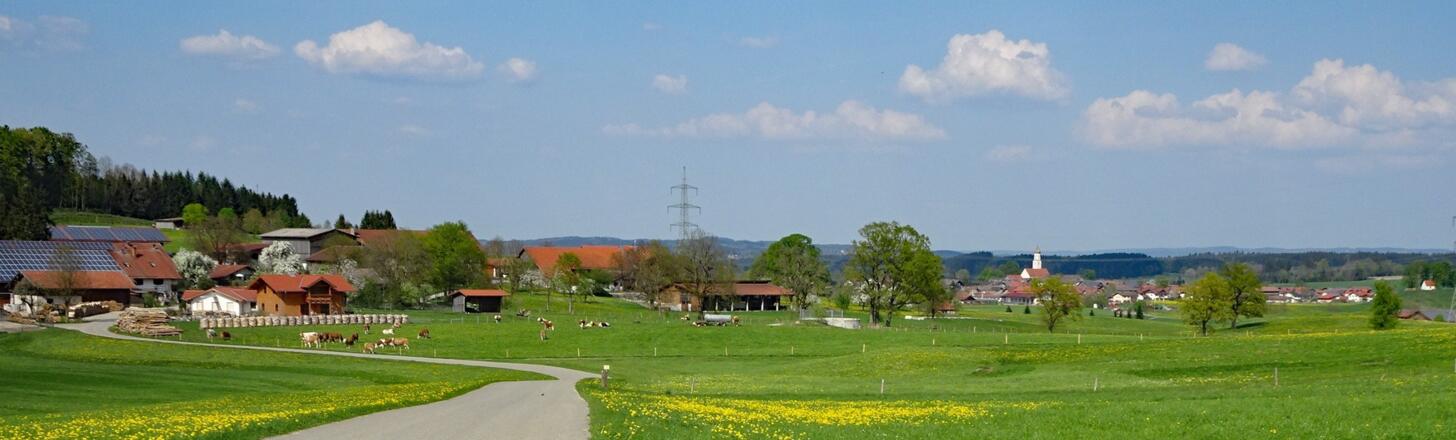 Rieden (links) und Antdorf (Kirche)