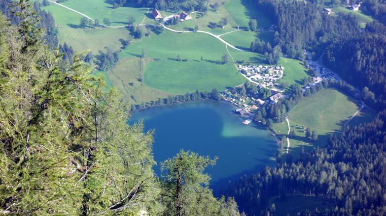 Gleinkersee 806m vom Seespitz gesehen