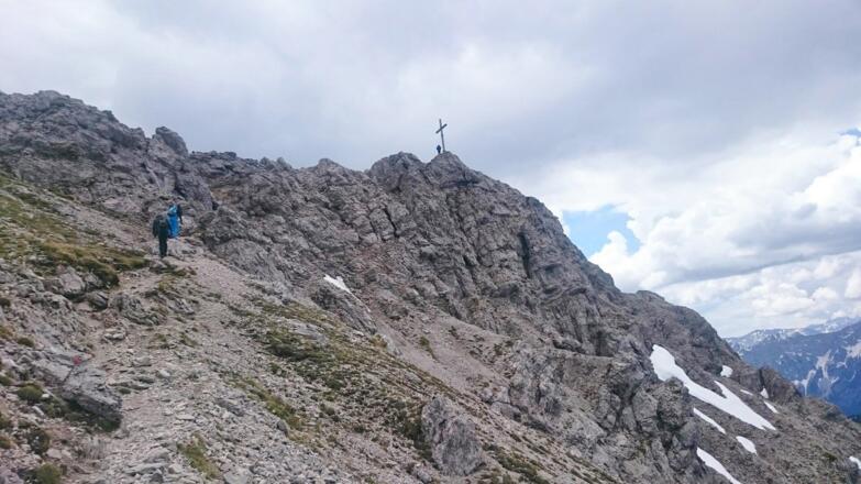 Letzte Meter zum Gipfel der Kreuzspitze