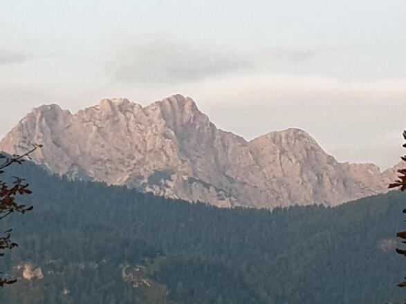 Das Ziel der Tour in der Abenddämmerung