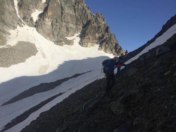 Querung ab Vermundscharte unterhalb des Piz Mon zum Piz Jeremias