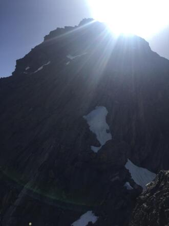 Schlüsselstelle zwischen Vorgipfel und Hauptgipfel