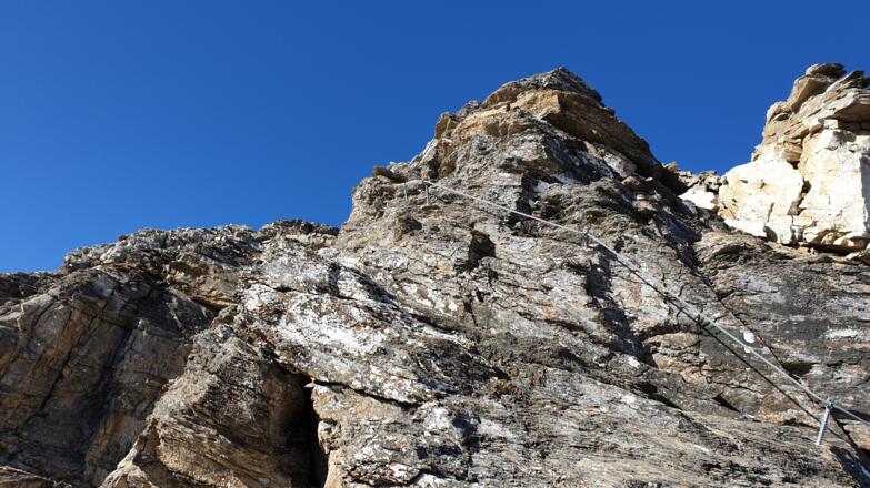 Einige seilversicherte Stellen