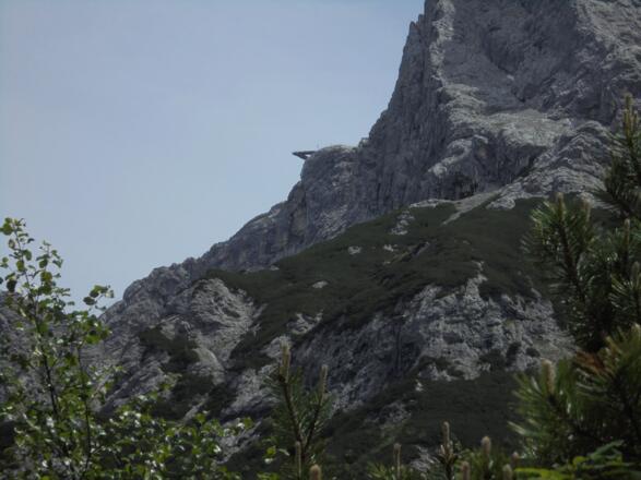 Blick auf AlpspiX aus der Höllentalklamm