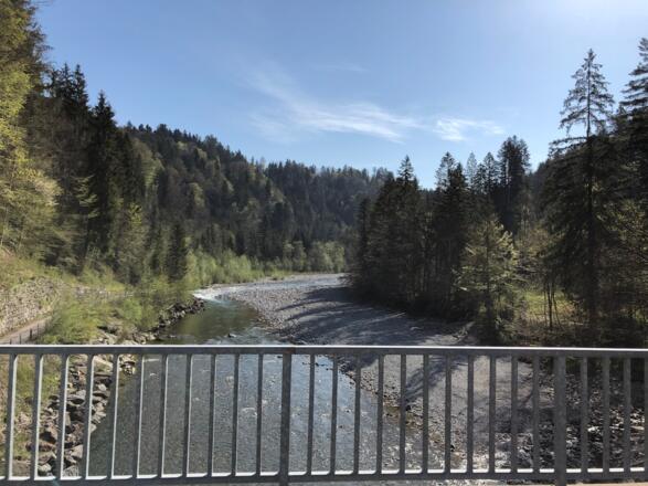 Blick von der Brücke zwischen Müselbach und Langenegg