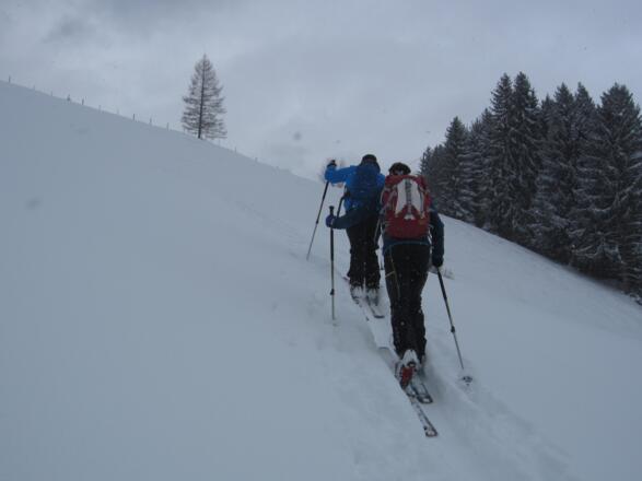die letzten Meter auf den Rücken zur Fürmann Alm