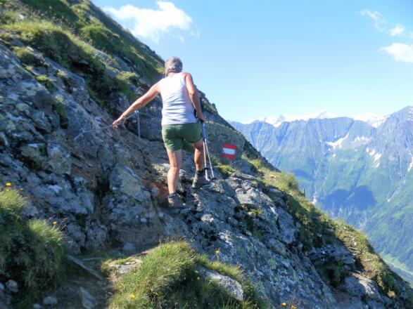 kurze gesicherte Felsrippe