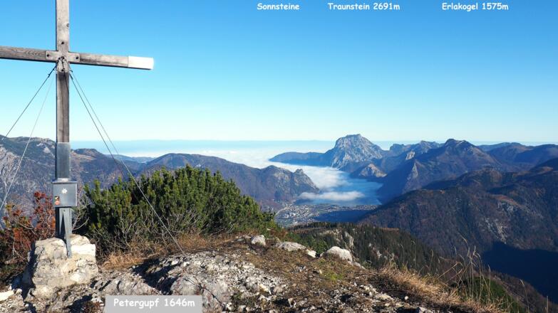 Petergupf 1646m mit Traunsteinblick