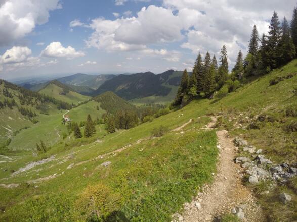 Der Beginn des nordseitigen Aufstiegs zum Bodenschneidgipfel