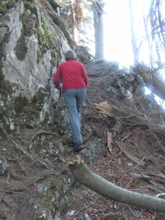 Rampe um den Felsriegel des Hirschnagels