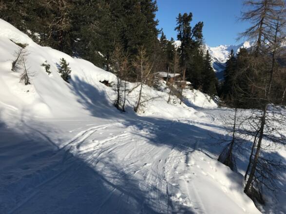 Kleine Holzhütte vor der Abzweigung ins Eisenkar