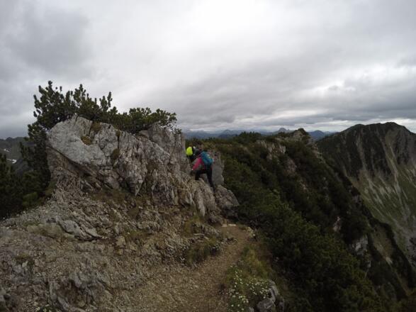 Harmlose Kraxelei am Südwestgrat des Aiplspitz