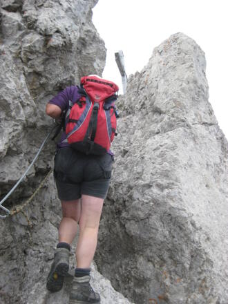 Felsspalt vor Gipfel