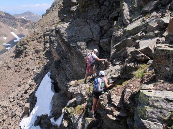 Einige blockige Kletterstellen ...