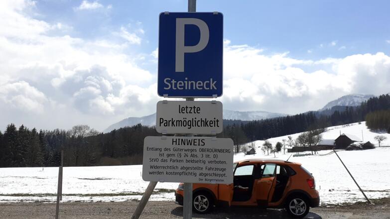 Neuer Parkplatz um 610 m