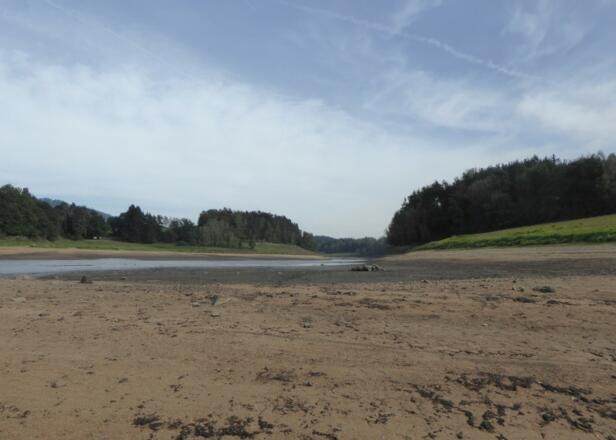 Eixendorfer Stausee - mal bei Niedrigwasser