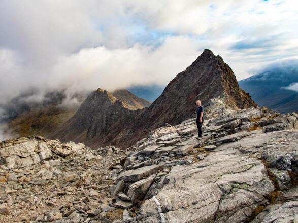 Auf den Felsplatten kurz oberhalb der Nürnberger Hütte.