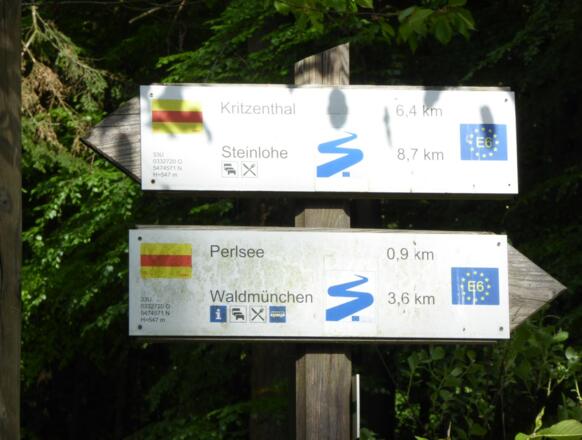 Wegmarkierung Nurtschweg/Goldsteig