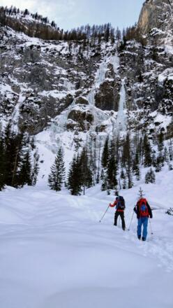 im Zustieg zum Obstanzer Eisfall