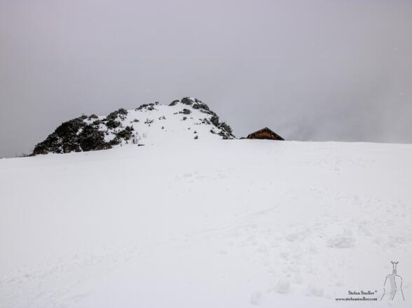 Vom Scheibenkaser abwärts ist ein schöner freier Hang.