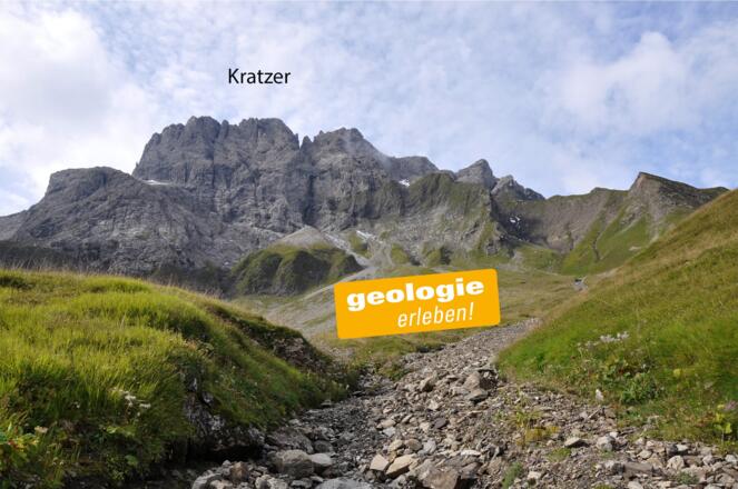 Kratzer (2.427 m) aus Hauptdolomit der Lechtal-Decke, darunter und davor Allgäu-Formation der Allgäu-Decke