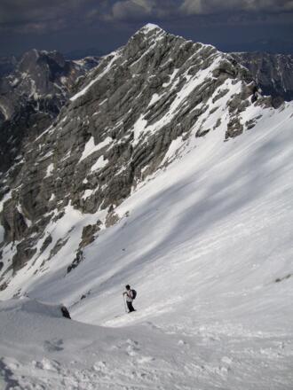 die letzten Meter vor der Scharte - Hinterberghorn.