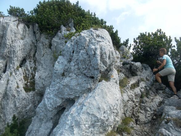 schrofiger Gipfelsteig der Hörndlwand