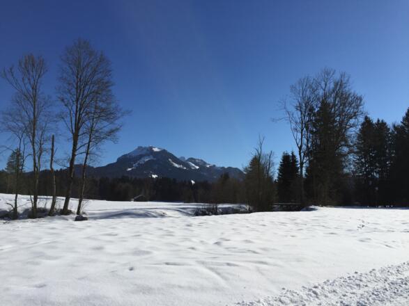 Breitenstein und Birkenstein. In der Mitte hinten der Wendelstein.