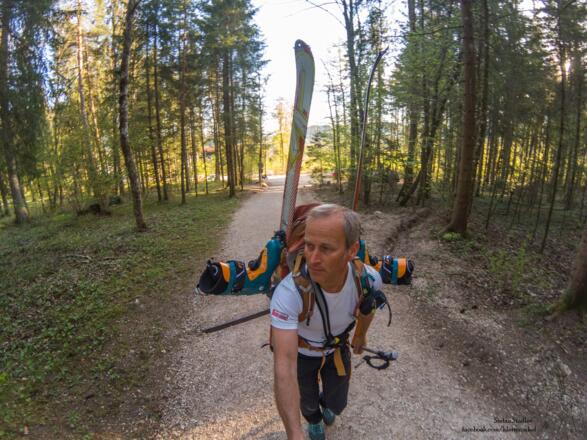 Wenn unten schon Frühling ist, sind in der Alpgartenrinne oft noch gute Bedingungen