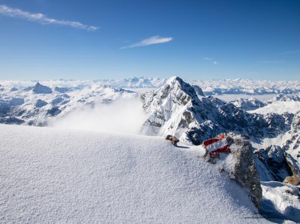 Auch im Winter geht es auf der Watzmannüberschreitung entlang der Sommerroute.