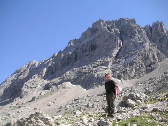 im Schuttkar vor der Hütte - Seekofelnordwestflanke