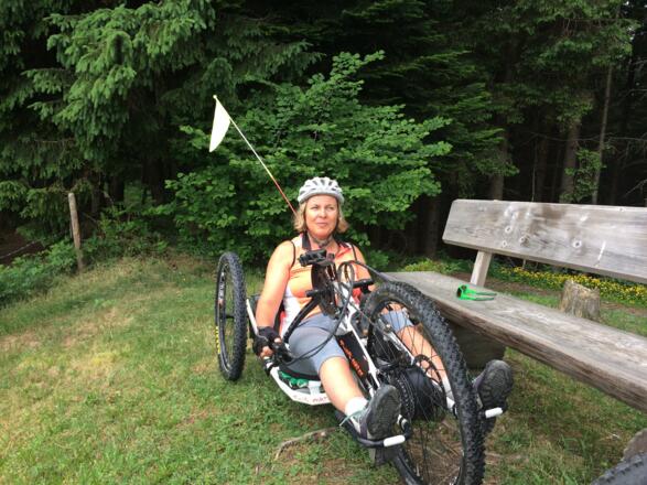 Am Grat mit dem Motorisierten Hand Mountainbike