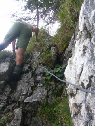 gesicherte Schrofenrinne