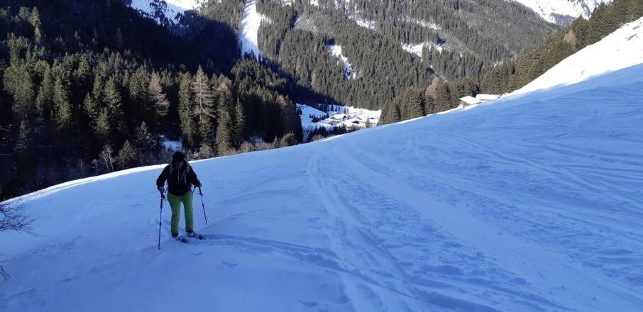 Auf den Wiesen der Stieralm, hinten das Lager Walchen. Gleich geht's ...