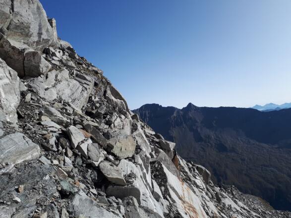 Querung in den Ostgrat der Habachspitze