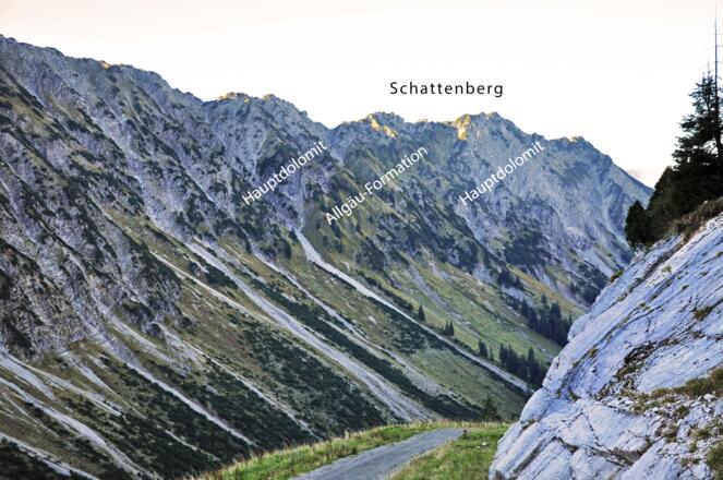 Allgäu-Formation zwischen Hauptdolomit