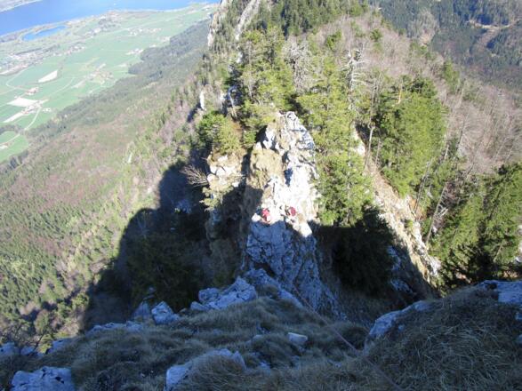 Der Gipfelgrat zum Schober, Seilsicherung an Köpfl.
